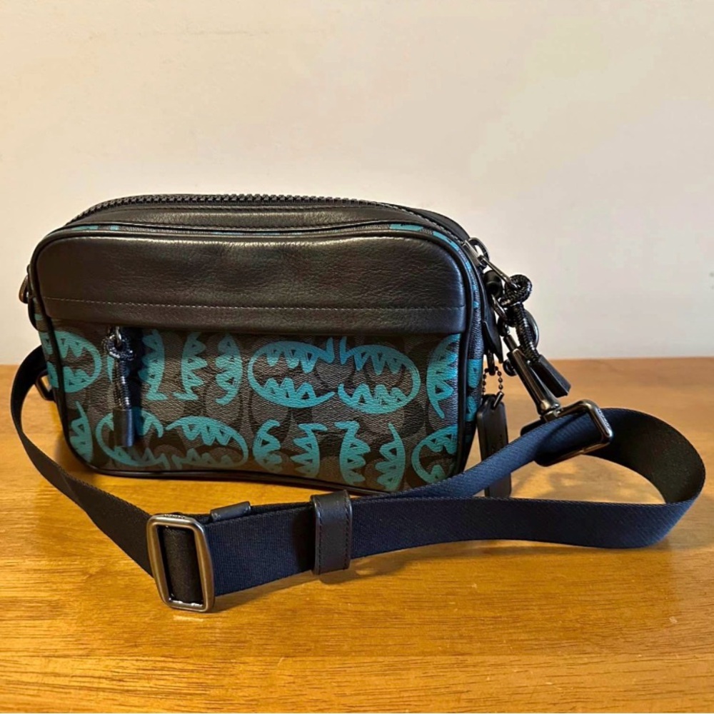Coach Black and Blue Men's Crossbody Bag